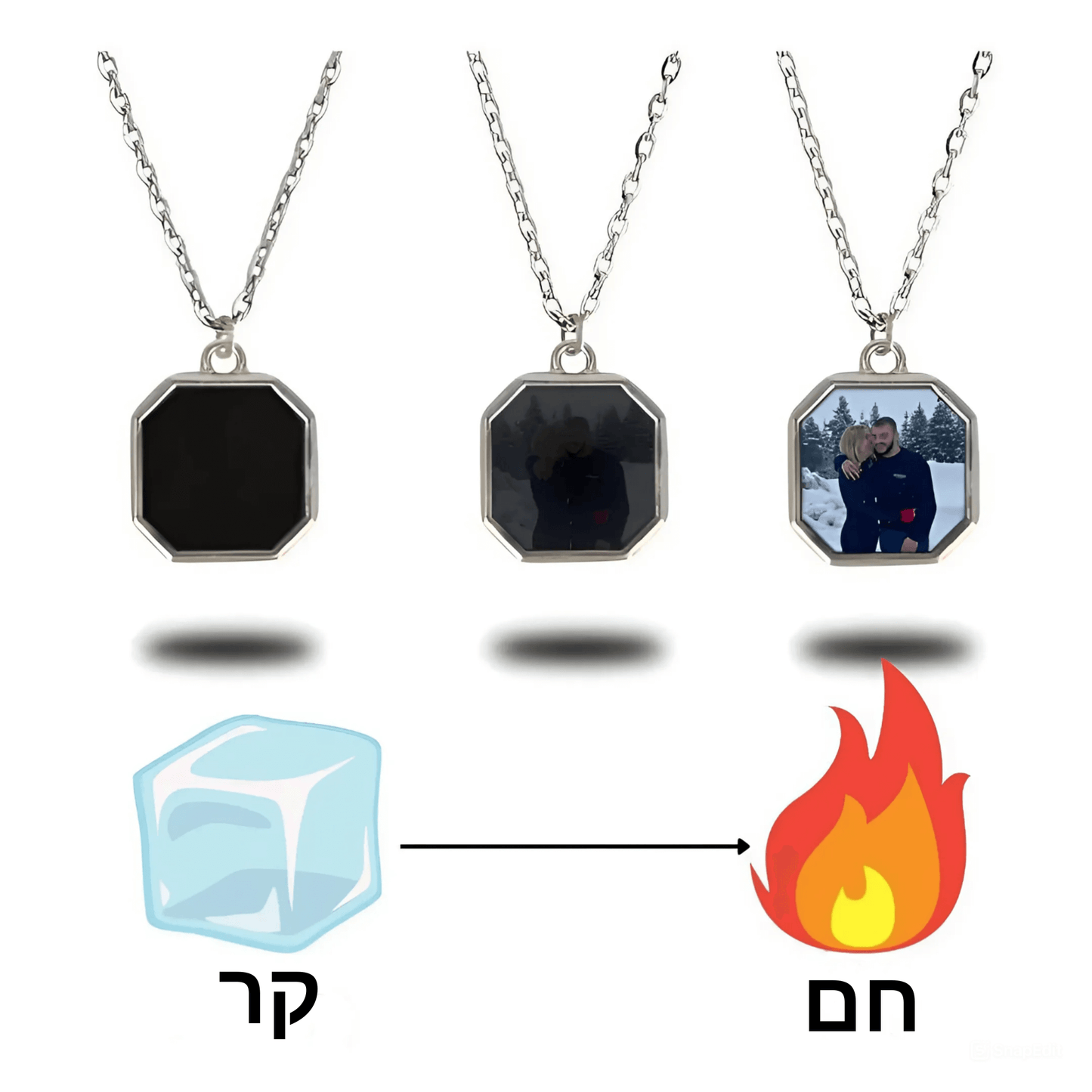 שרשרת חריטה תמונה אישית - מתנה לגברים ונשים